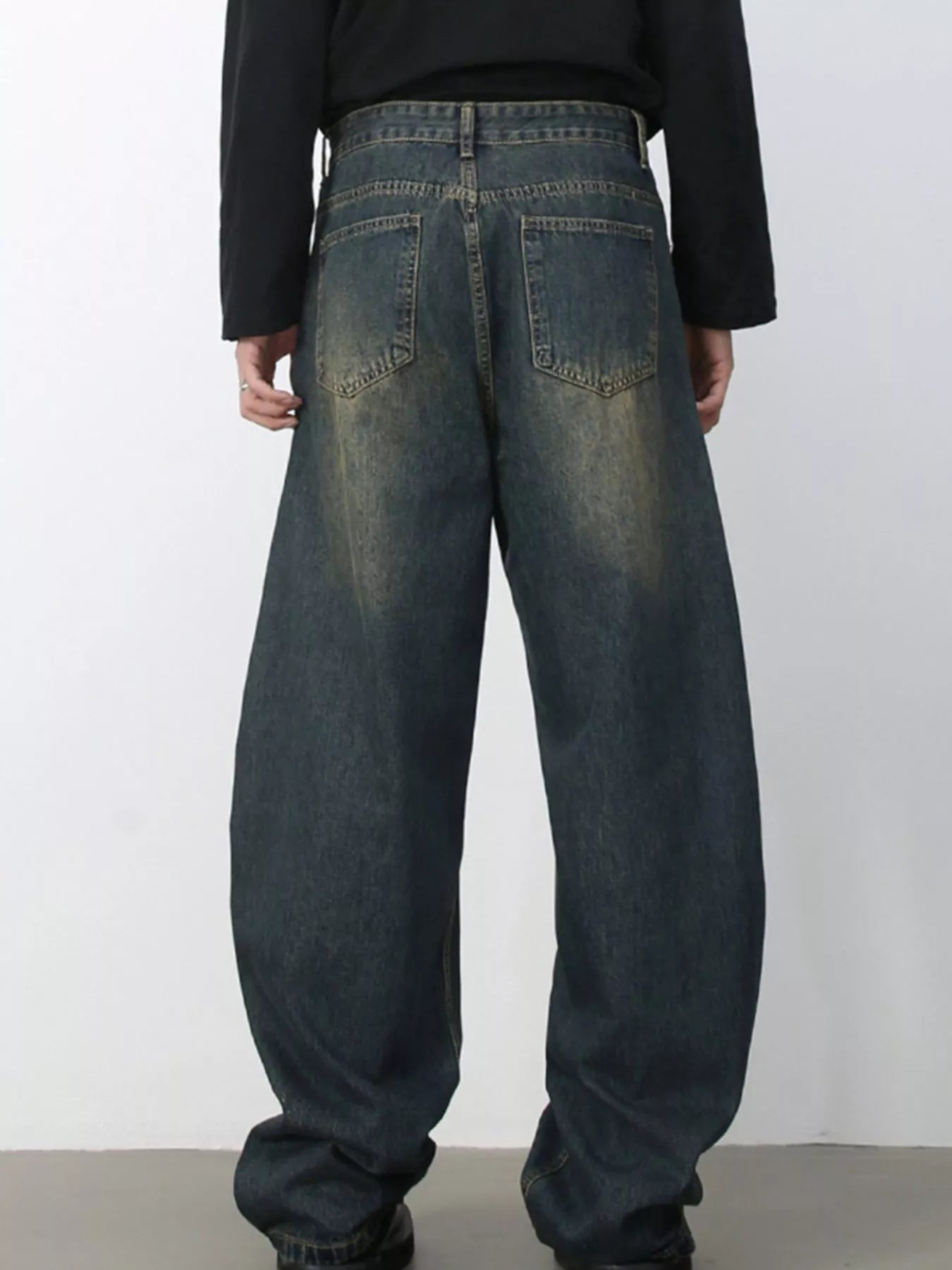 Men's Wash Wide Leg Jeans