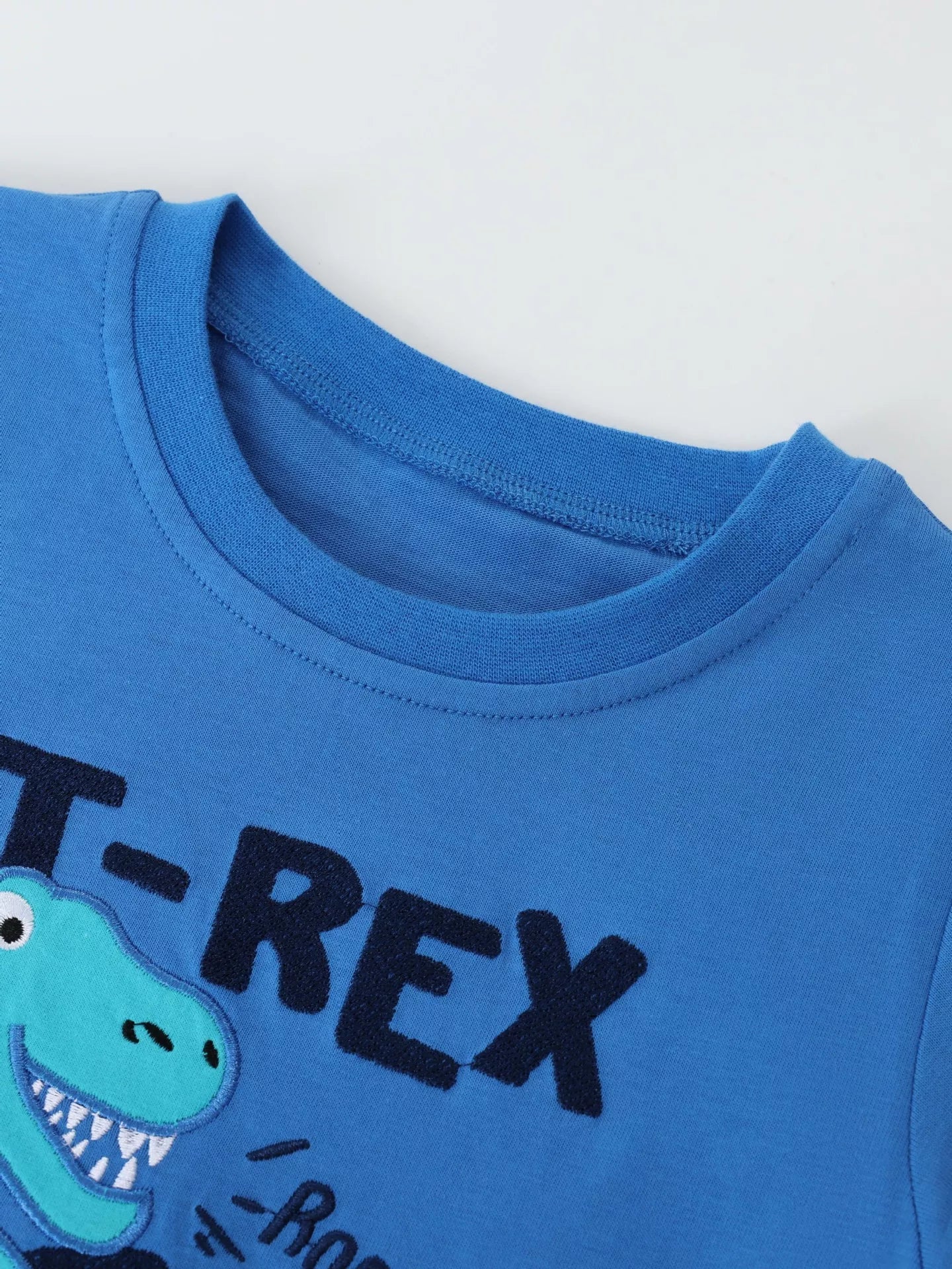 Children's Dinosaur Embroidered Short Sleeve Tee