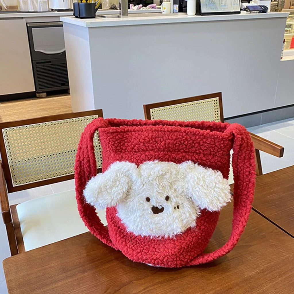Cute Dog Plush Crossbody Bag