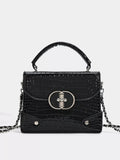 Crocodile Pattern Flap Crossbody Bag