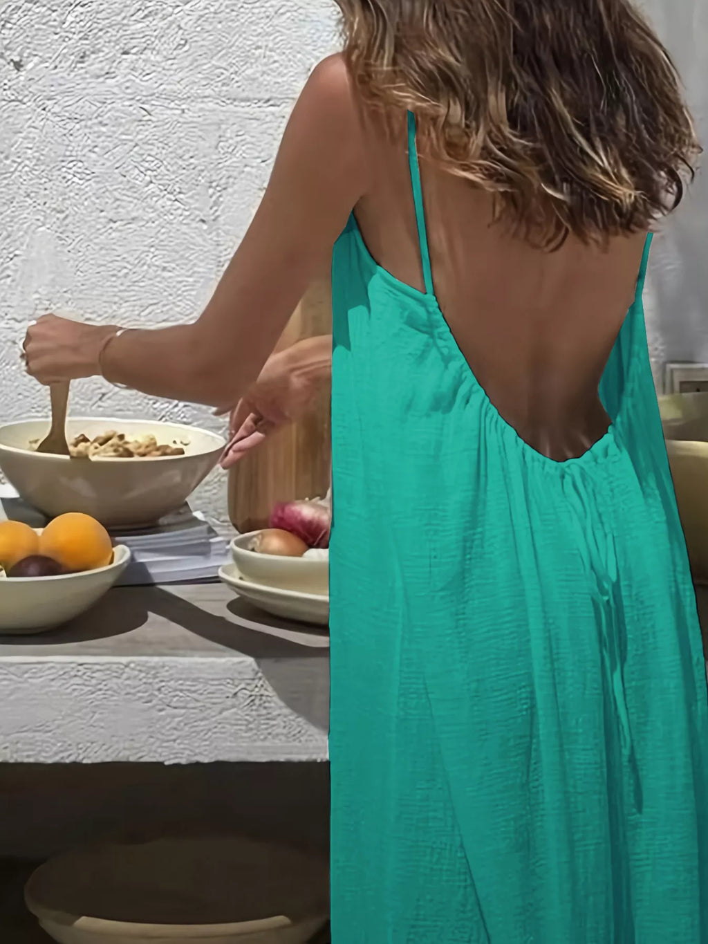 Backless Spaghetti Strap Maxi Dress