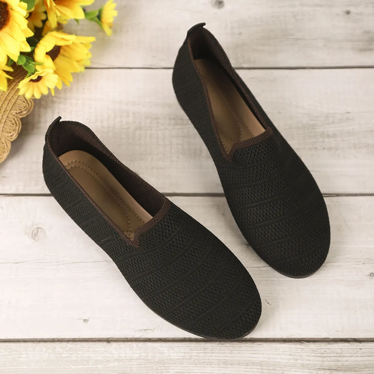 Breathable Knit Slip-On Loafers