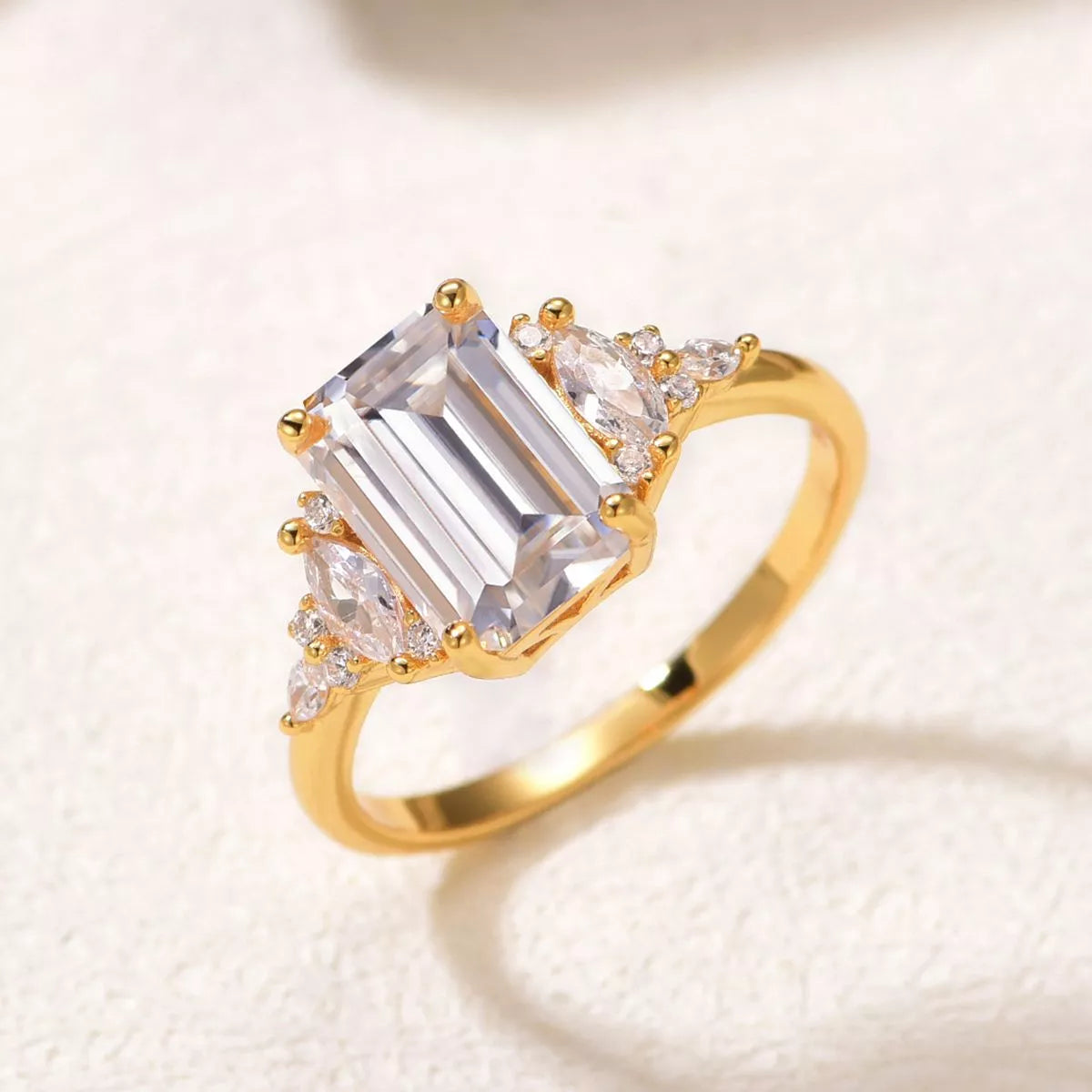 3 Carat Moissanite 925 Sterling Silver Rectangle Ring