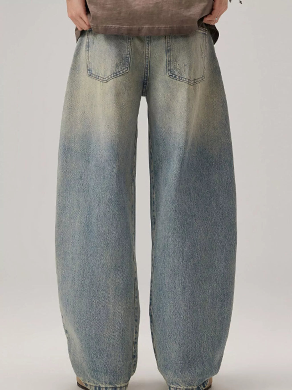 Men's Wash Wide Leg Jeans
