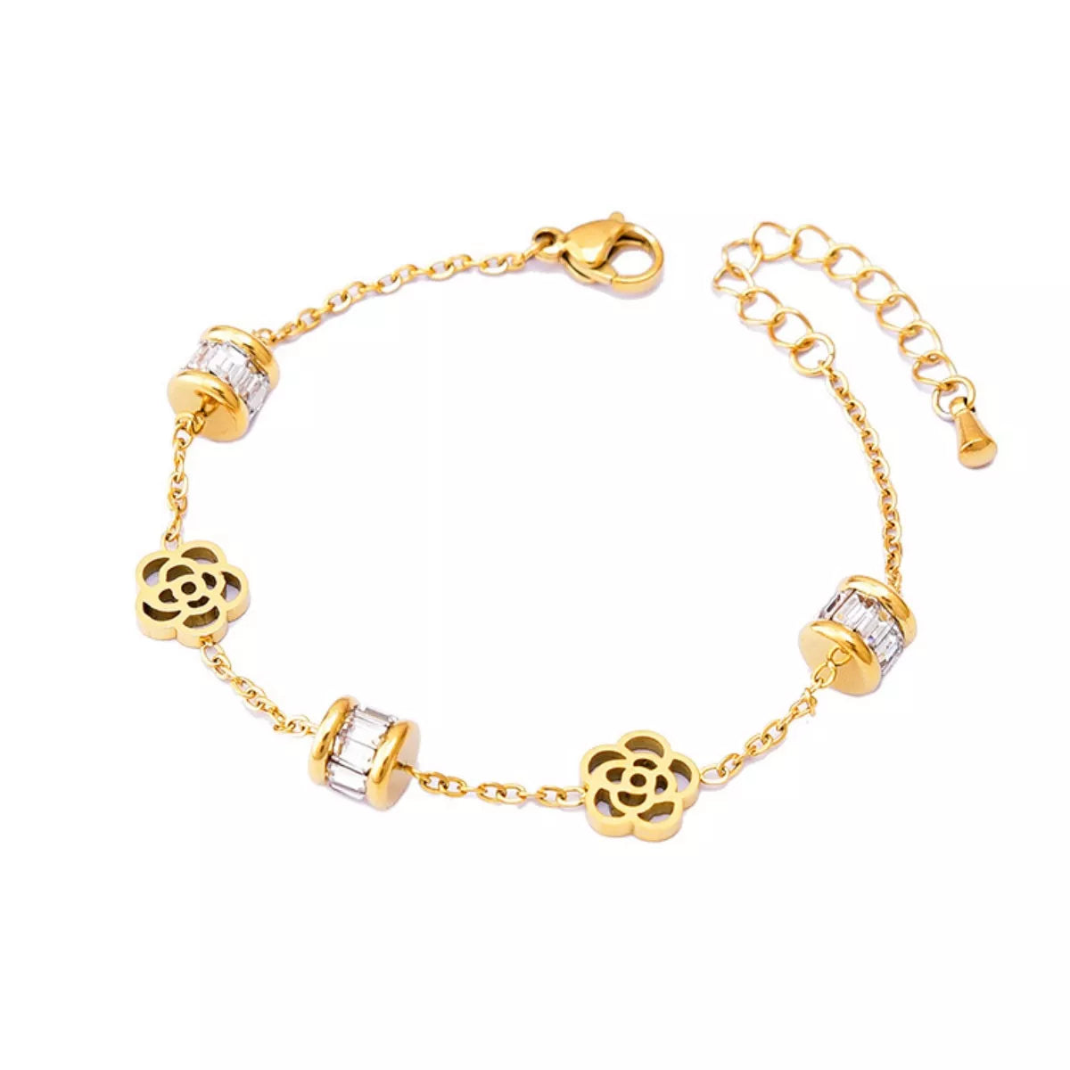 18K Gold-Plated Flower Bracelet
