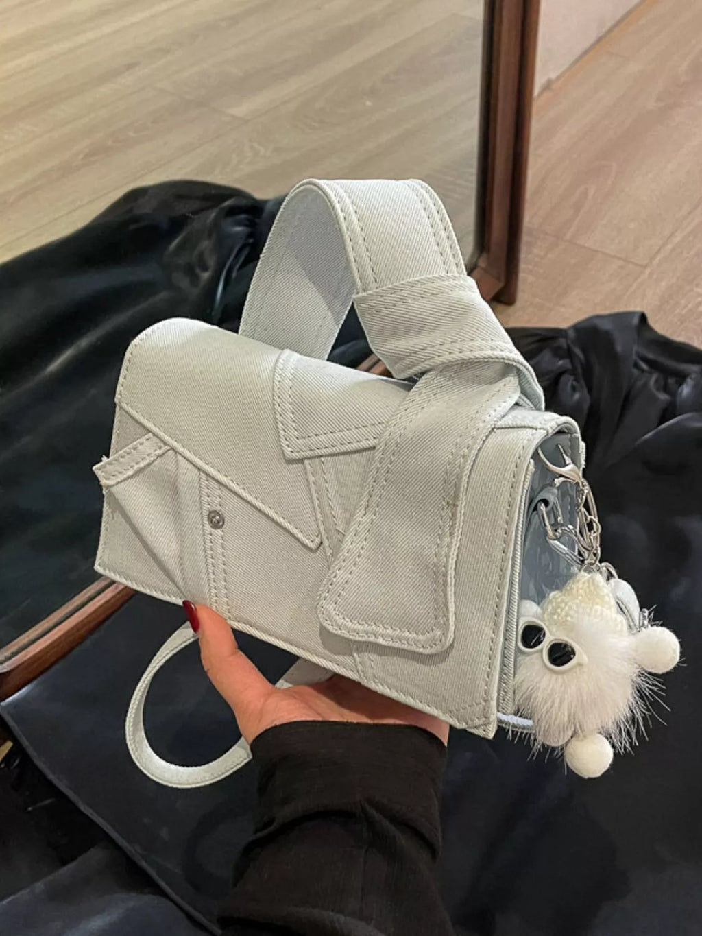 Denim Patchwork Crossbody Bag