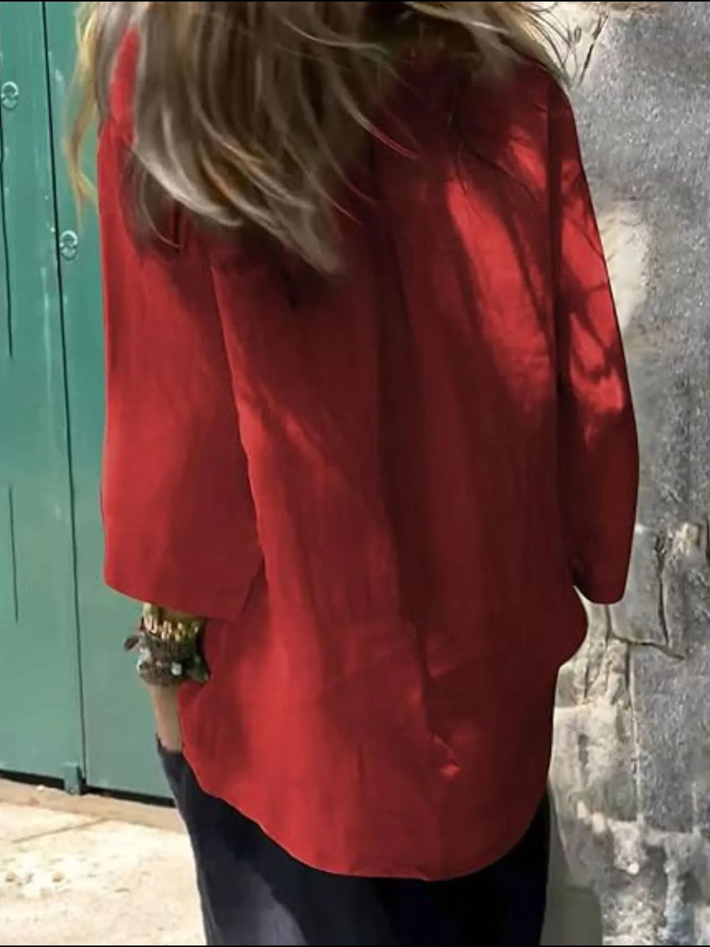 Full Size Round Neck Relaxed Fit Blouse Plus Size