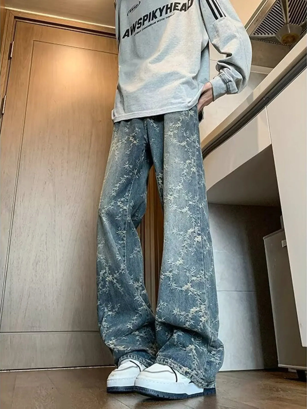 Men's Plus Size Wide Leg Jeans