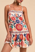 Plus Size Floral Print Sleeveless Mini Dress