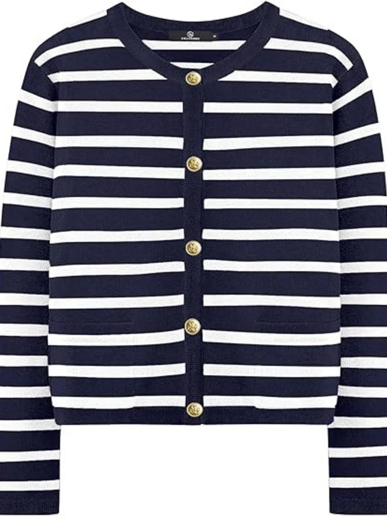 Striped Button-Up Cardigan