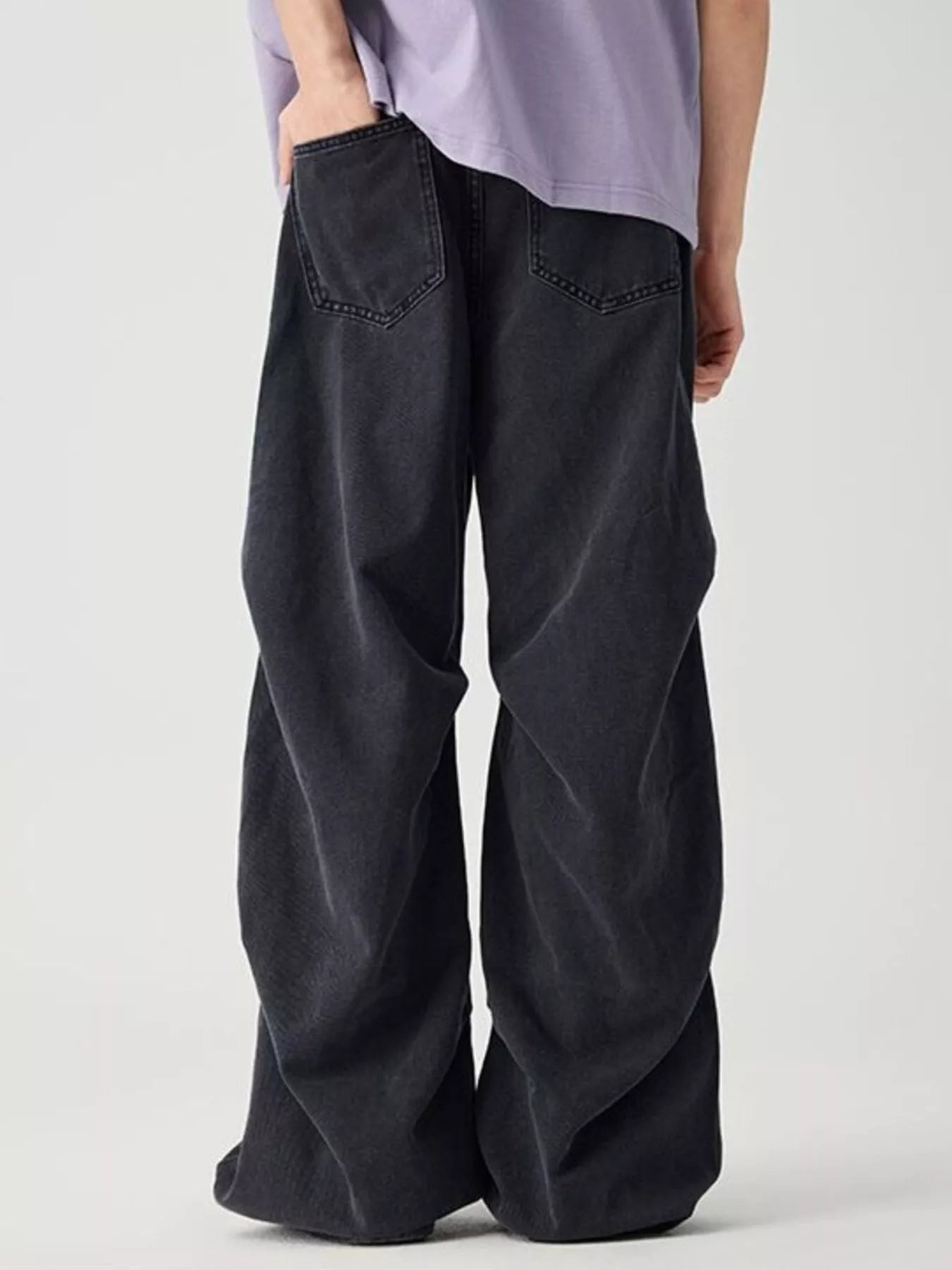 Men's Distressed Wide Leg Jeans