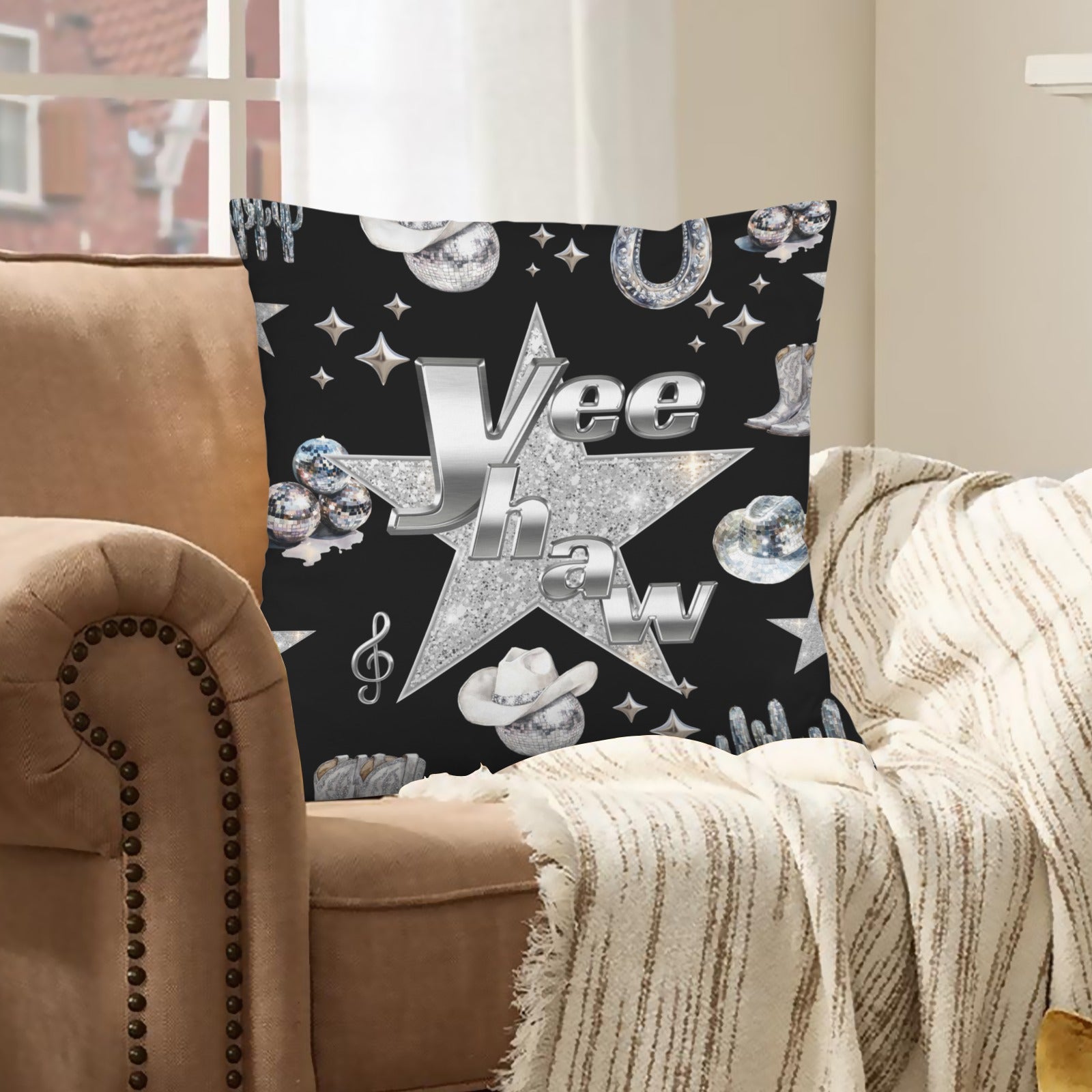 Baha Ranch YEEHAW Velvety Soft Pillow Cover Made in America