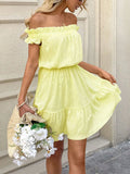 Off-Shoulder Ruffle Hem Summer Dress