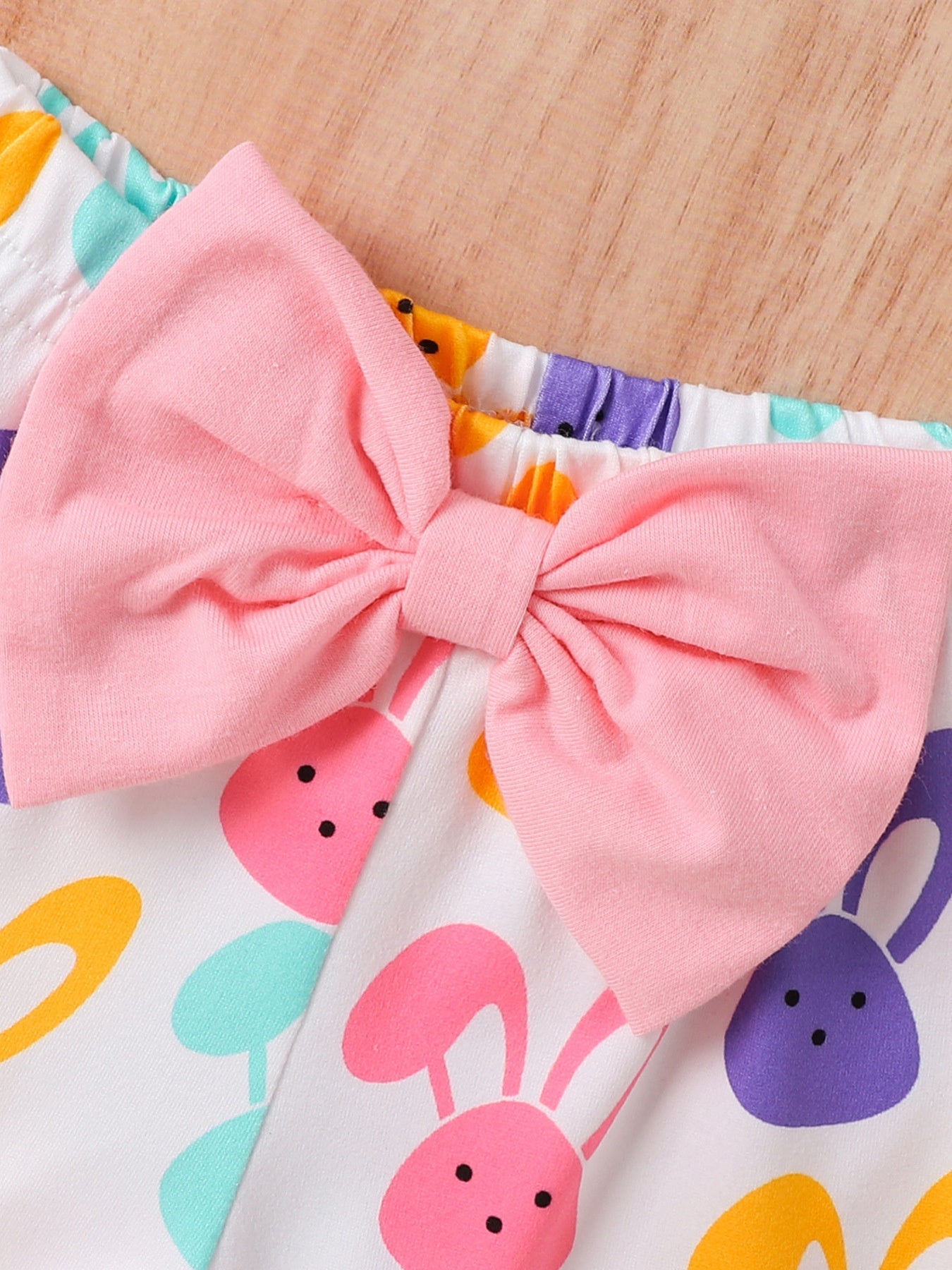 Children's Letter Ruffled Trim Bodysuit and Pants Set with Headband