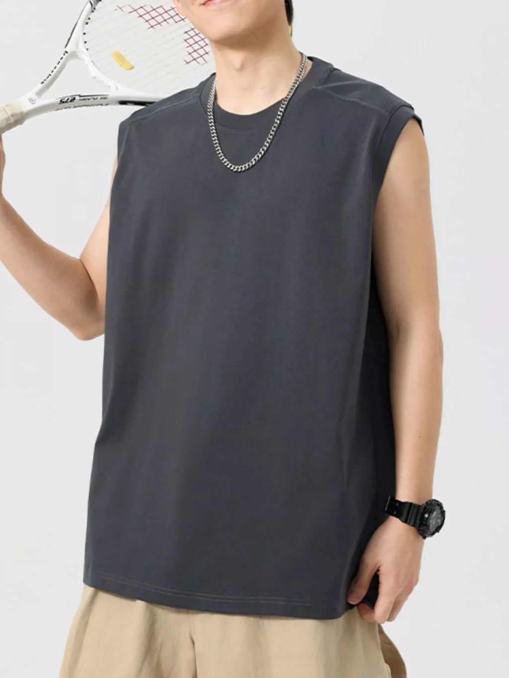 Men's Plus Size Round Neck Tank