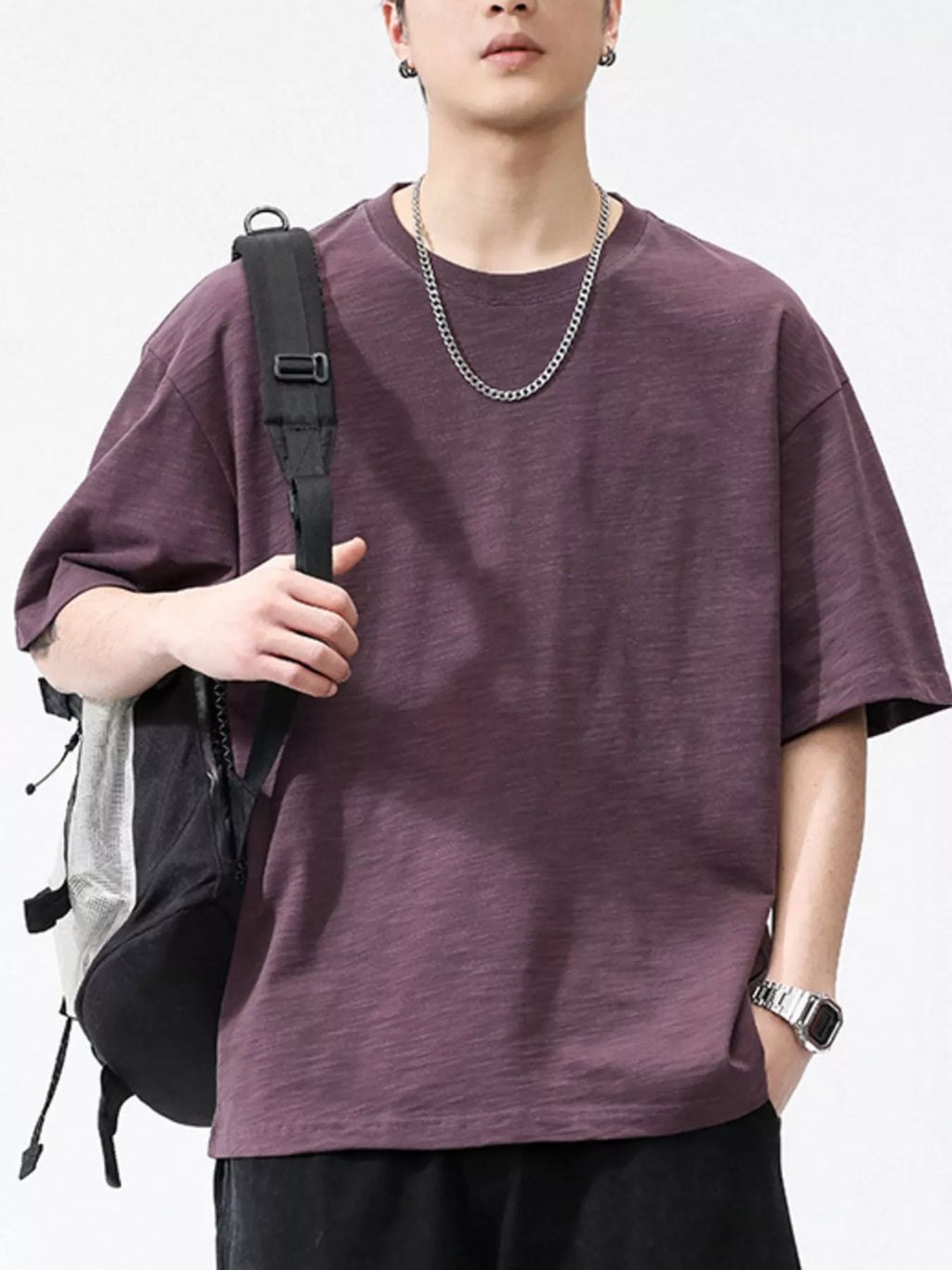 Men's Plus Size Round Neck Half Sleeve T-Shirt