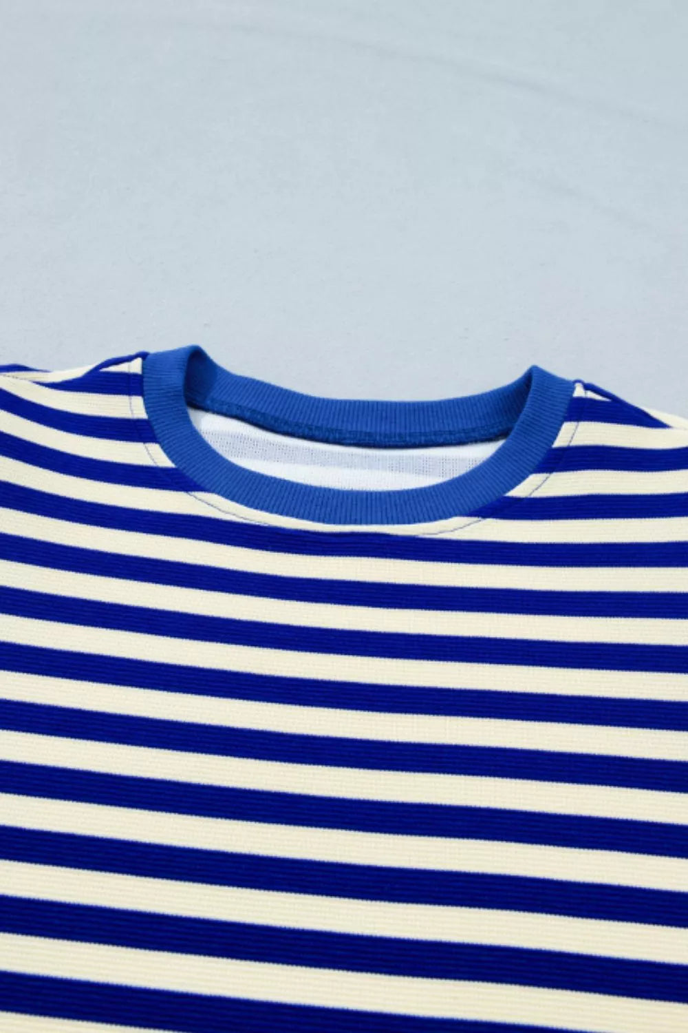 Striped Ruffle Sleeve Top and Shorts Set