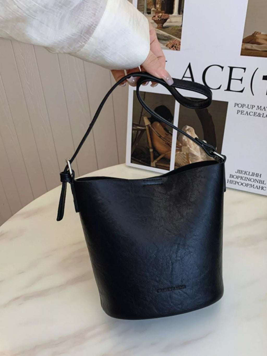 Vintage Style Bucket Crossbody Bag
