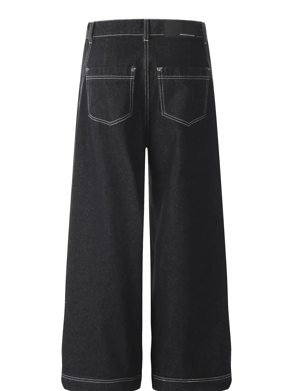 Men's Wide-Leg Jeans with Contrast Stitching