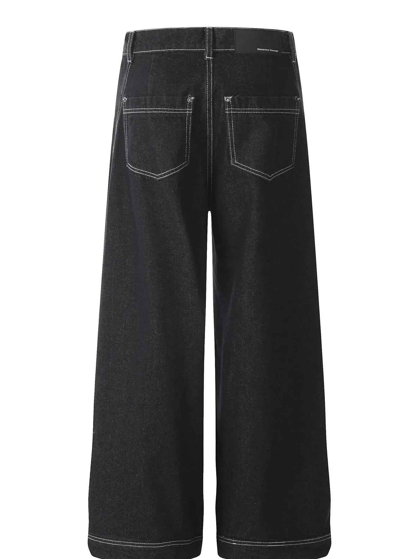 Men's Wide-Leg Jeans with Contrast Stitching