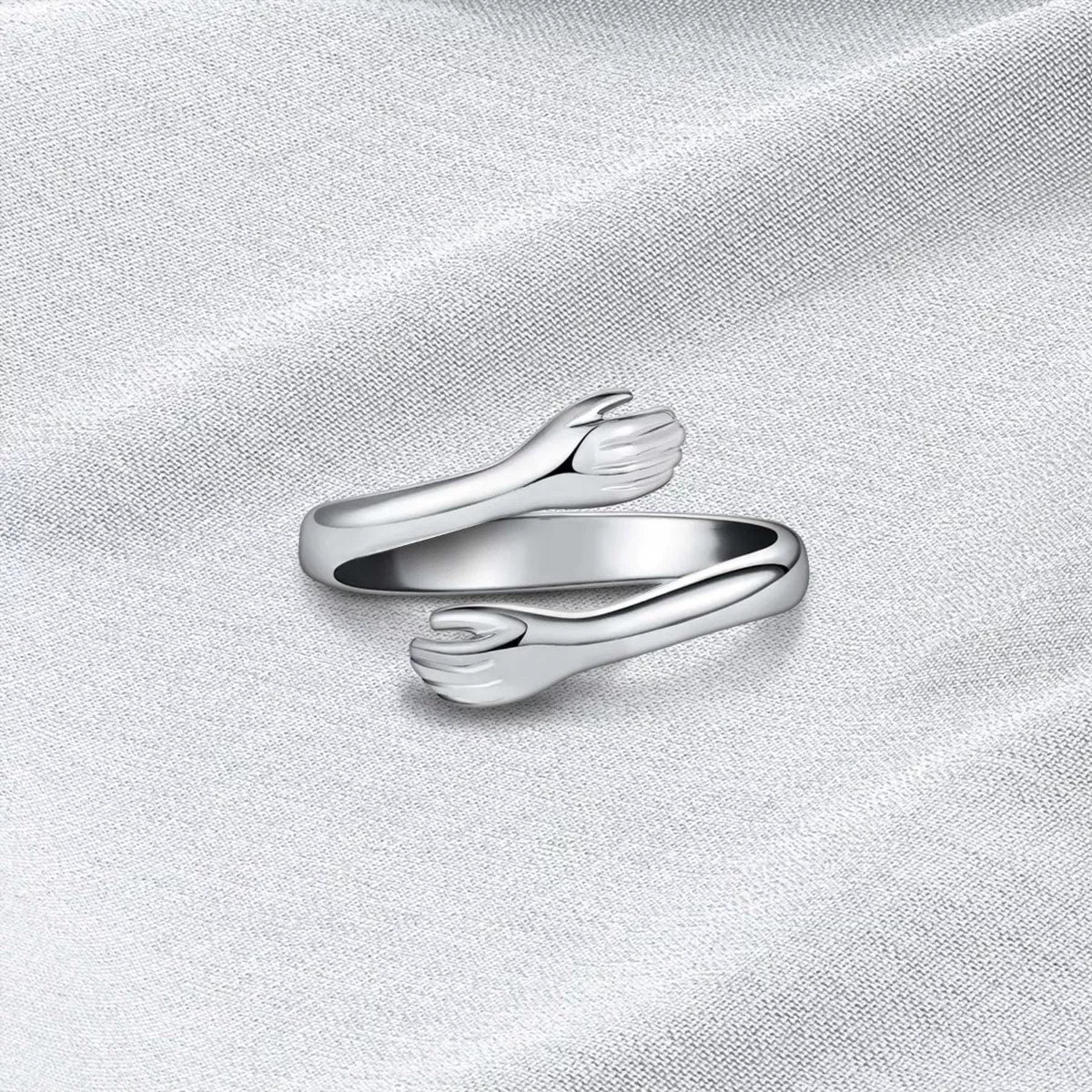 925 Sterling Silver Hug Bypass Ring