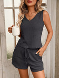 Ribbed Knit Tank and Shorts Set
