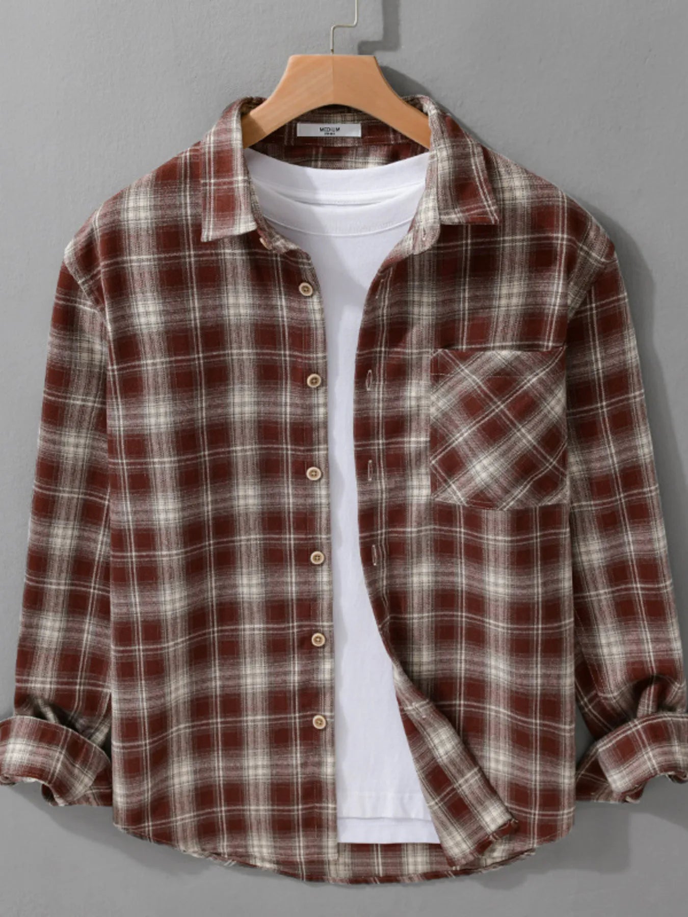 Men's Plus Size Button Up Long Sleeve Shirt