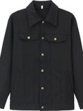 Men's Full Size Button Up Long Sleeve Jacket Plus Size