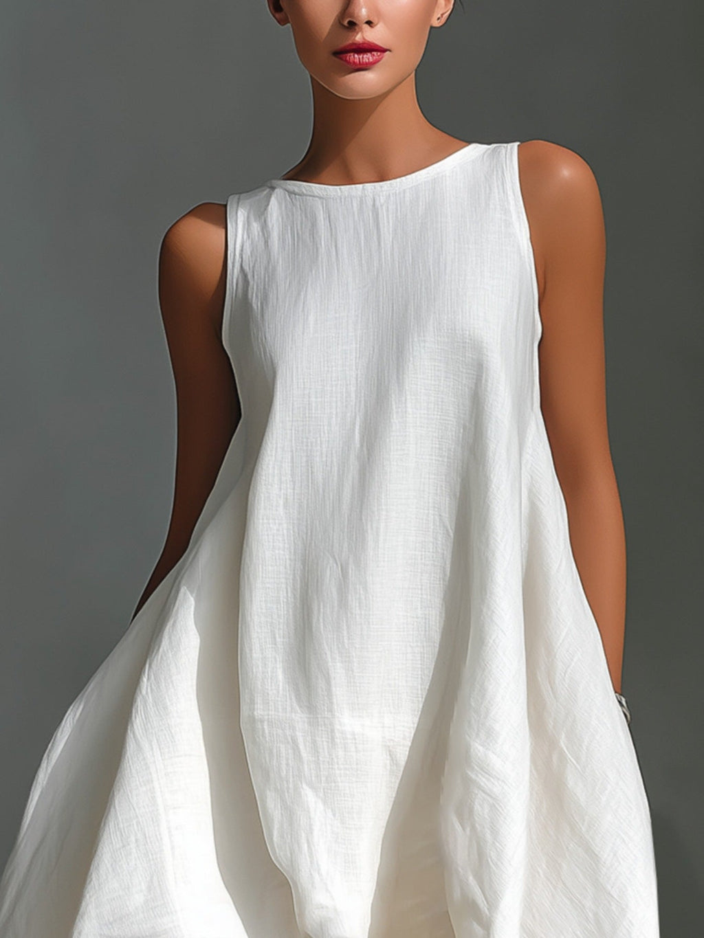 Sleeveless High-Low Hem Dress