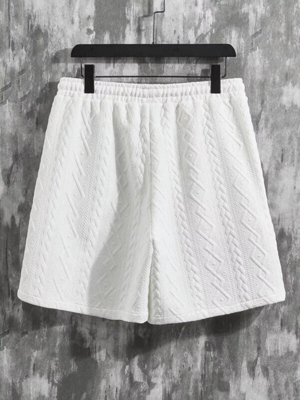 Men's Textured Knit Short Sleeve Polo & Shorts Set