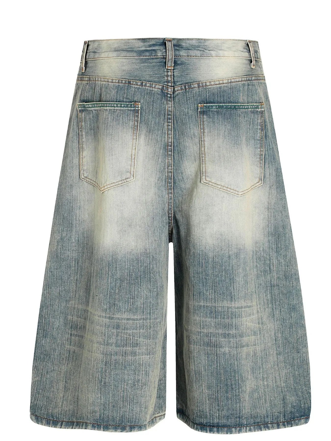 Men's Wash Wide-Leg Denim Shorts