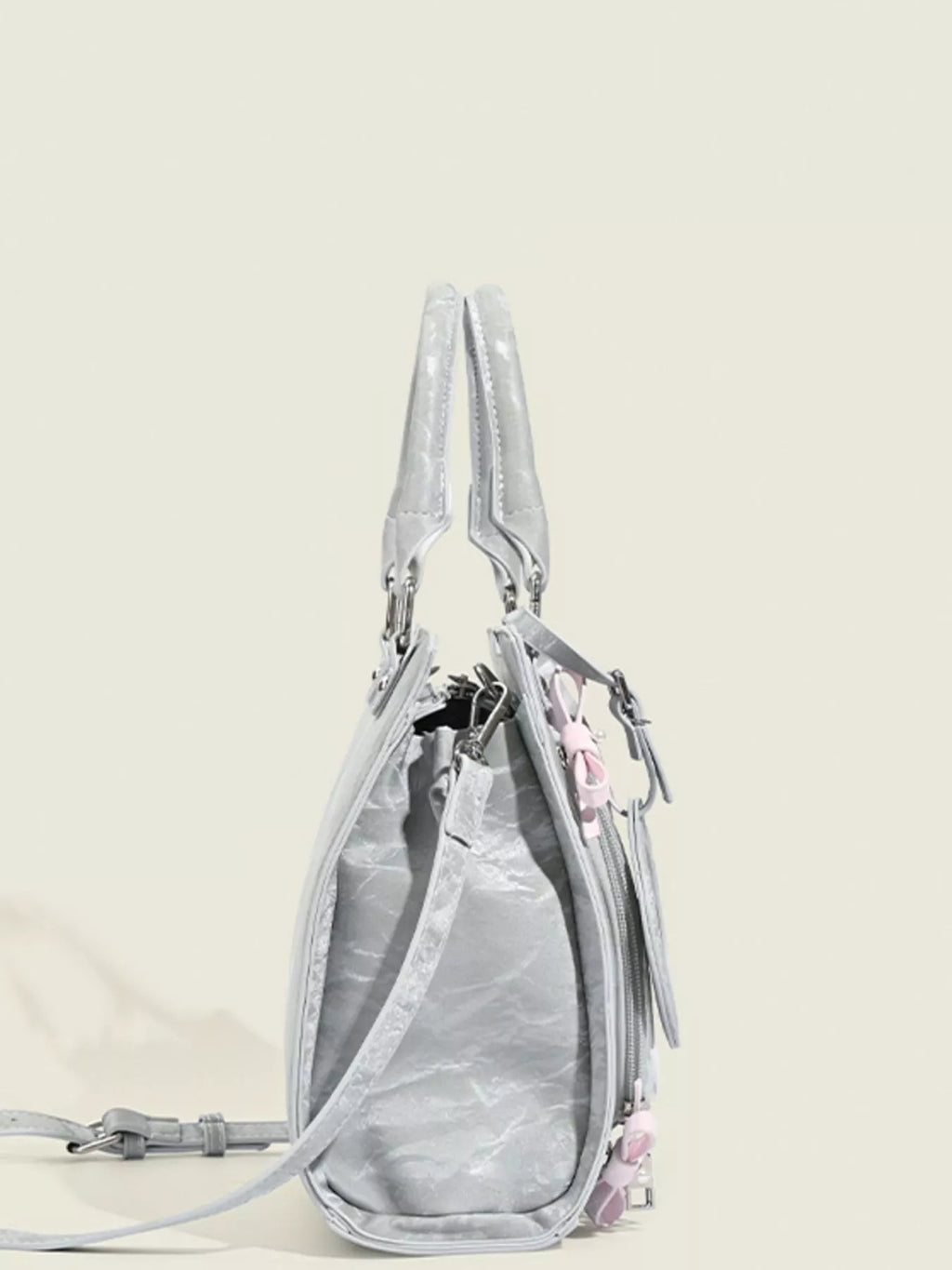 Clear Window Crossbody Bag with Bow Accents