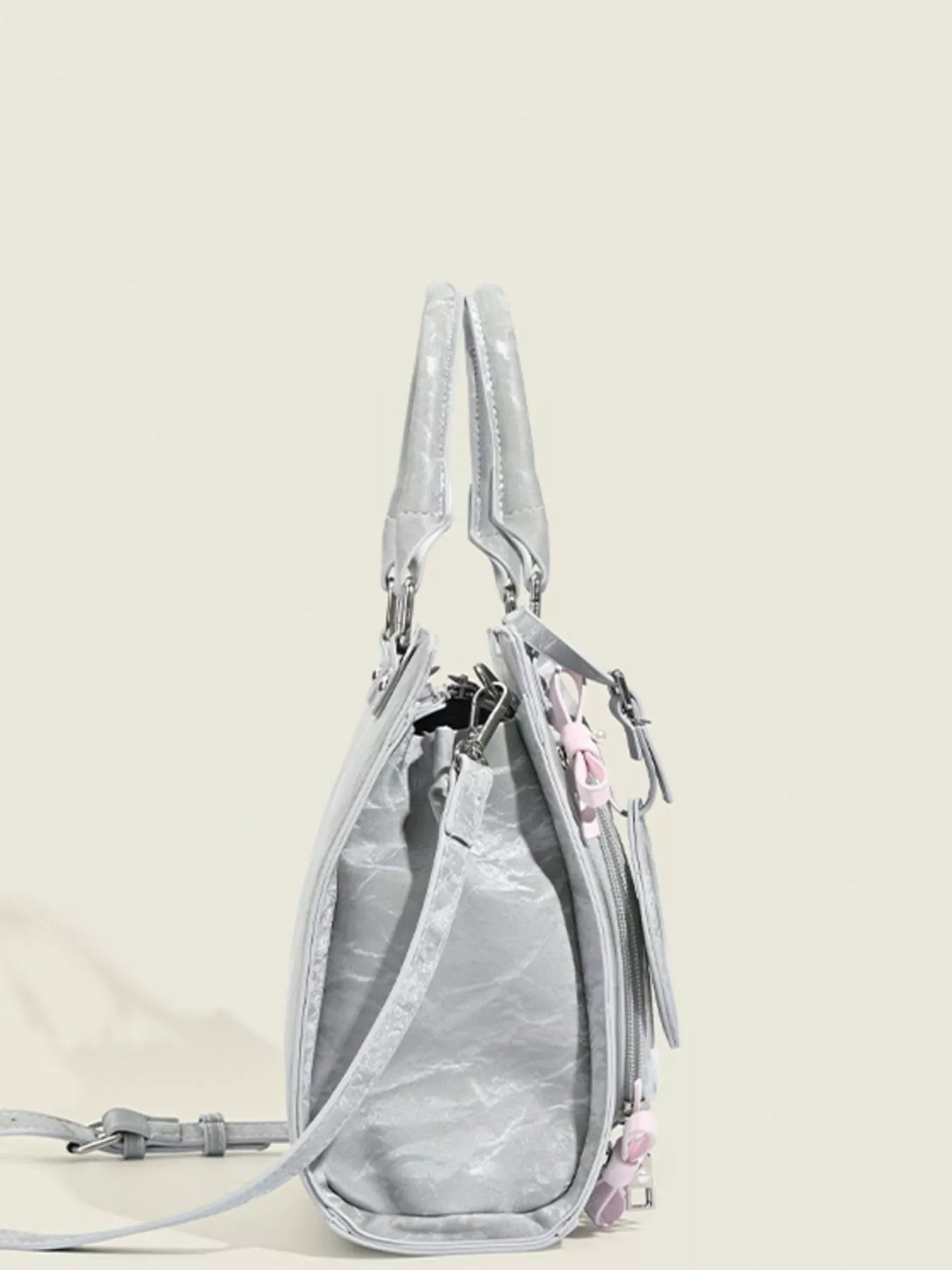 Clear Window Crossbody Bag with Bow Accents