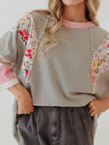 Striped Floral Long Sleeve T-Shirt