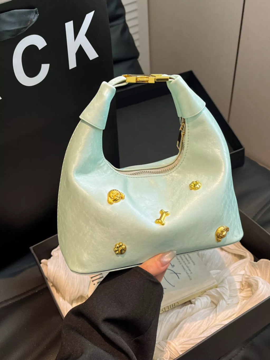 Embellished Hobo Crossbody Bag