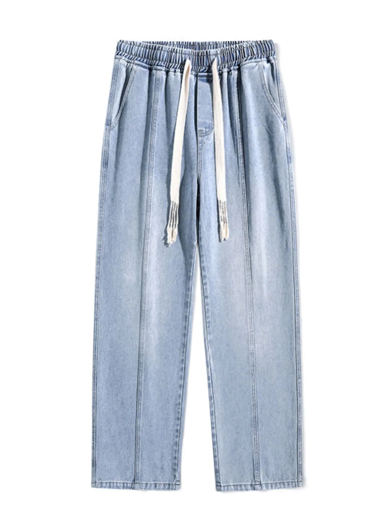 Men's Full Size Drawstring Wide Leg Jeans Plus Size