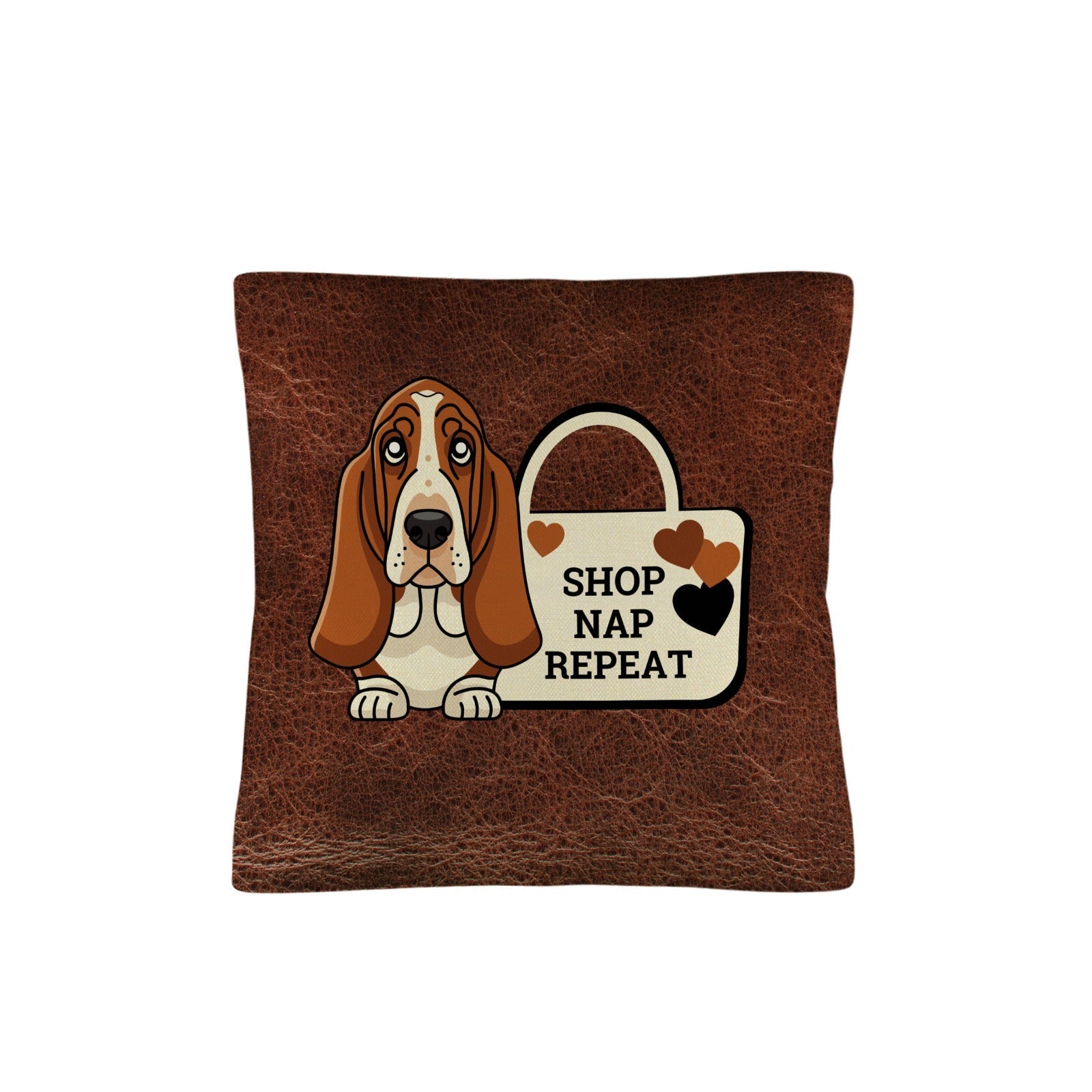 Baha Ranch Basset Hound Shop Nap Repeat Pillow Case Made in America