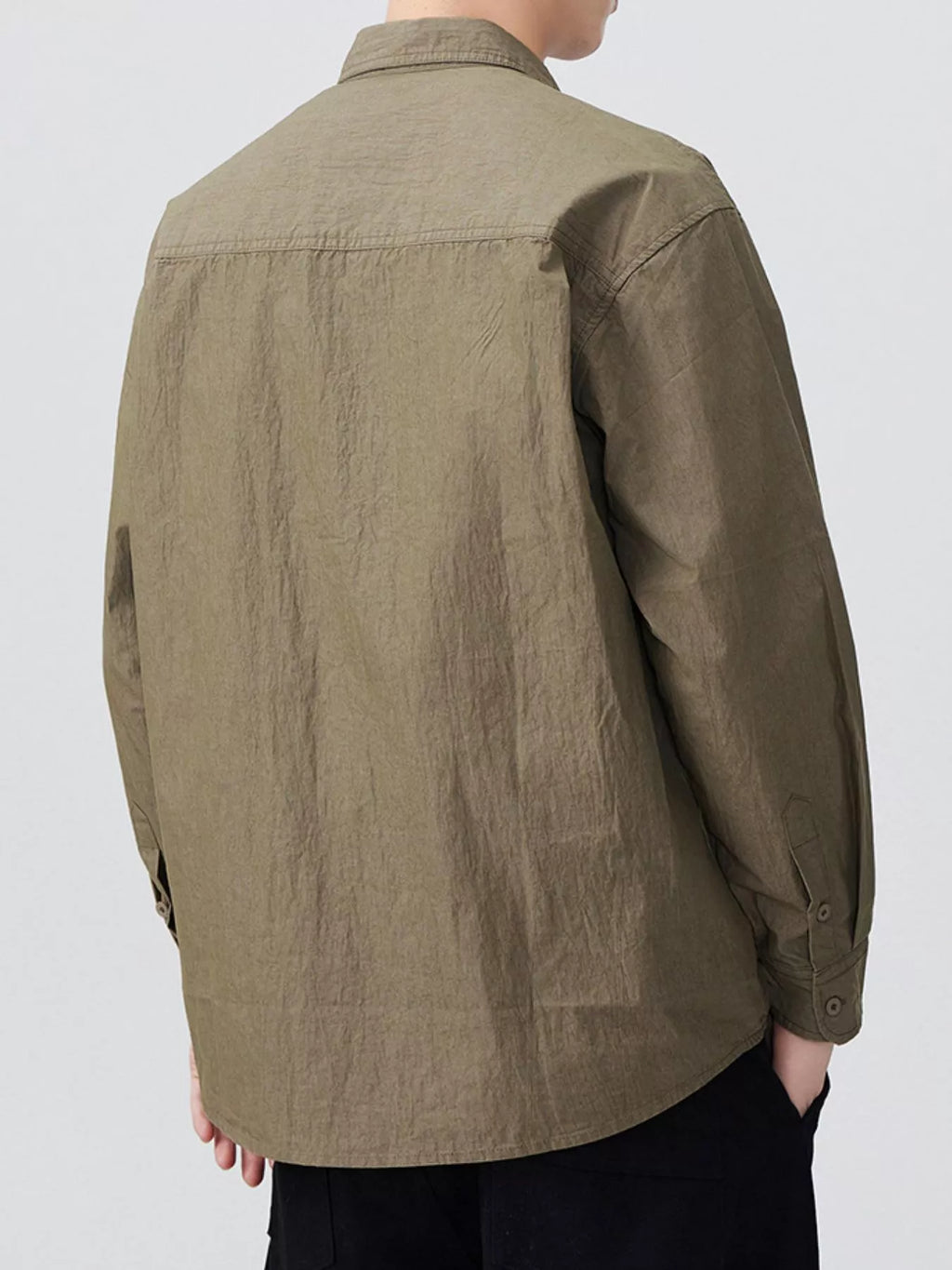 Men's Plus Size Button Up Long Sleeve Shirt