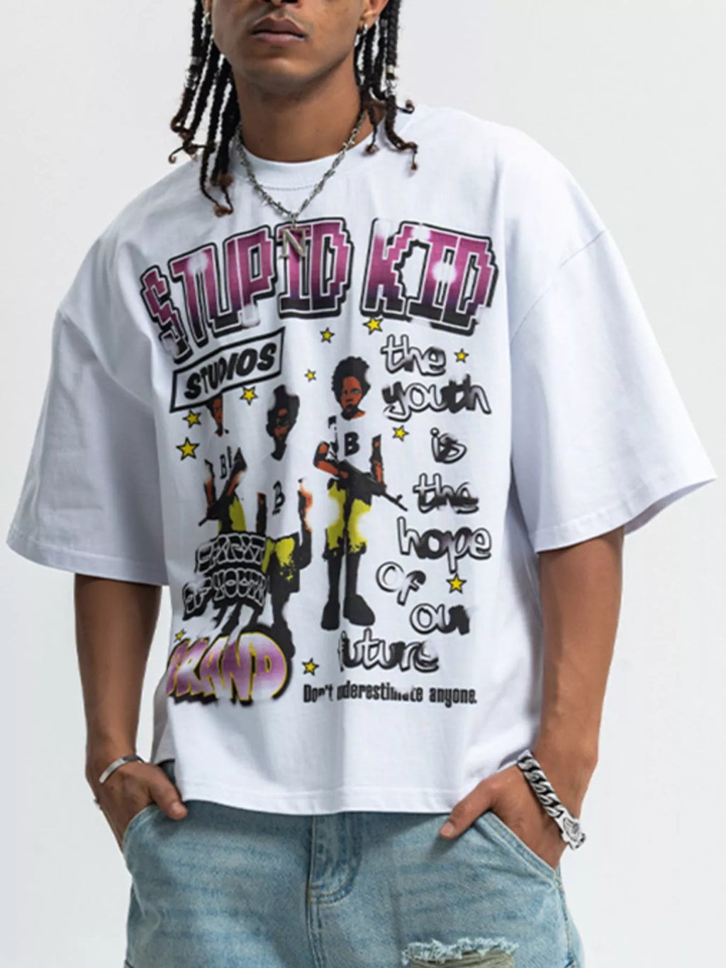 Men's Graphic Round Neck Short Sleeve T-Shirt