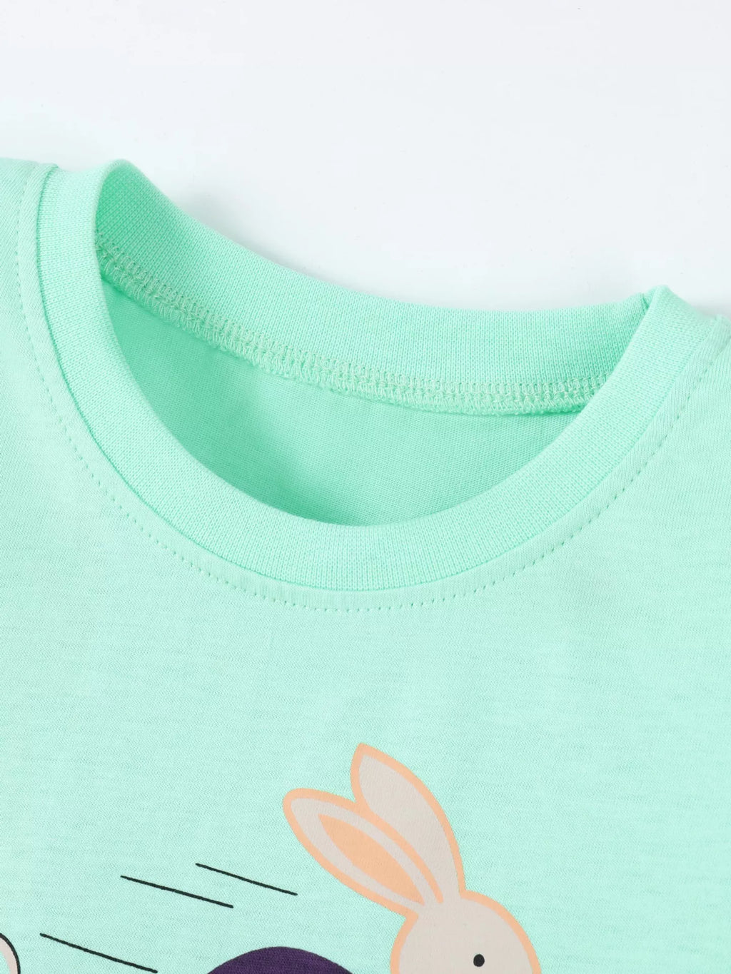 Children's Animal Race Round Neck Tee and Shorts Set