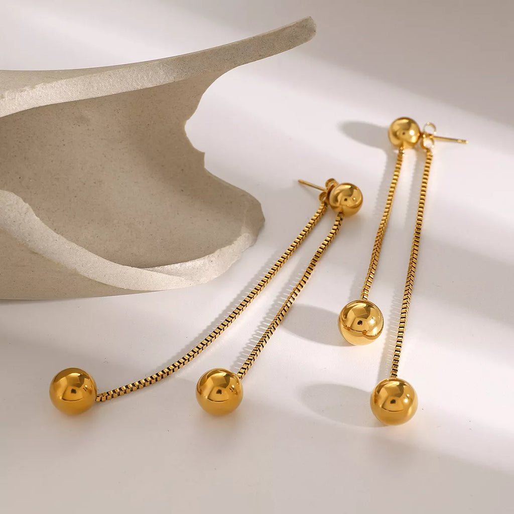 18K Gold-Plated Ball Drop Earrings