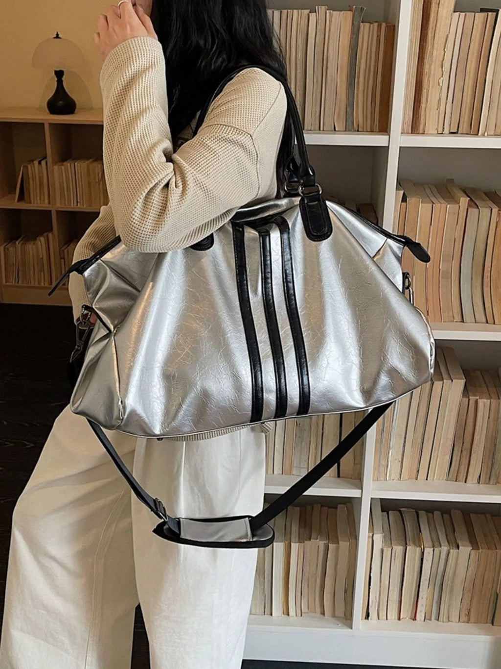 Duffle Bag with Three Stripes