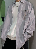 Men's Striped Long Sleeve Button-Up Shirt