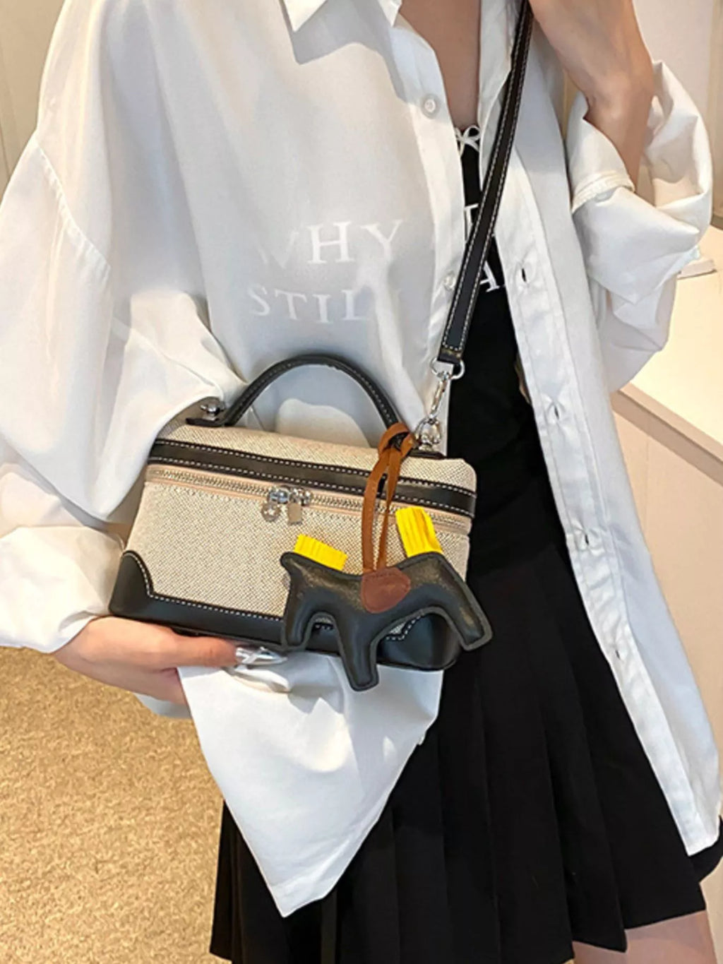Top Handle Detachable Strap Handbag