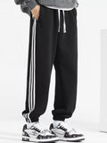 Men's Plus Size Casual Loose Fit Striped Pants