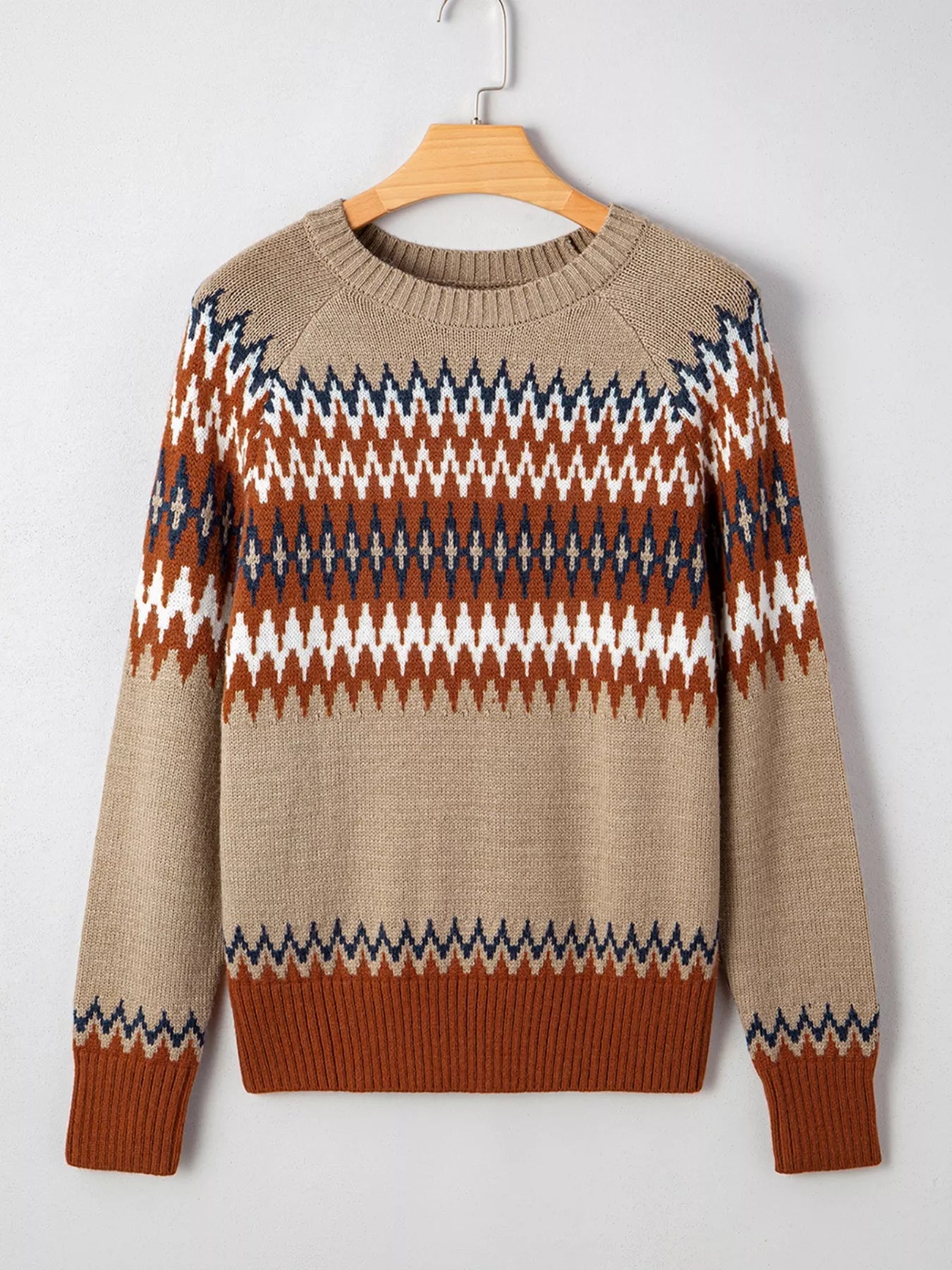 Color Block Crew Neck Sweater