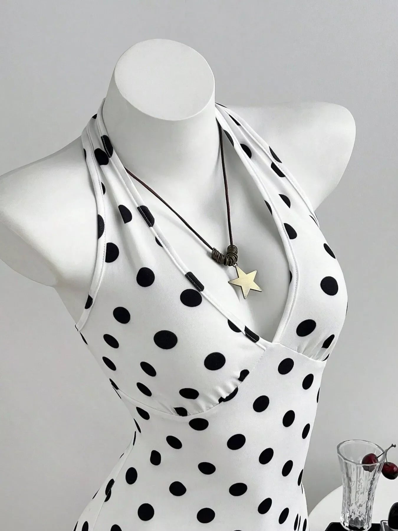Polka Dot Halter Neck Romper