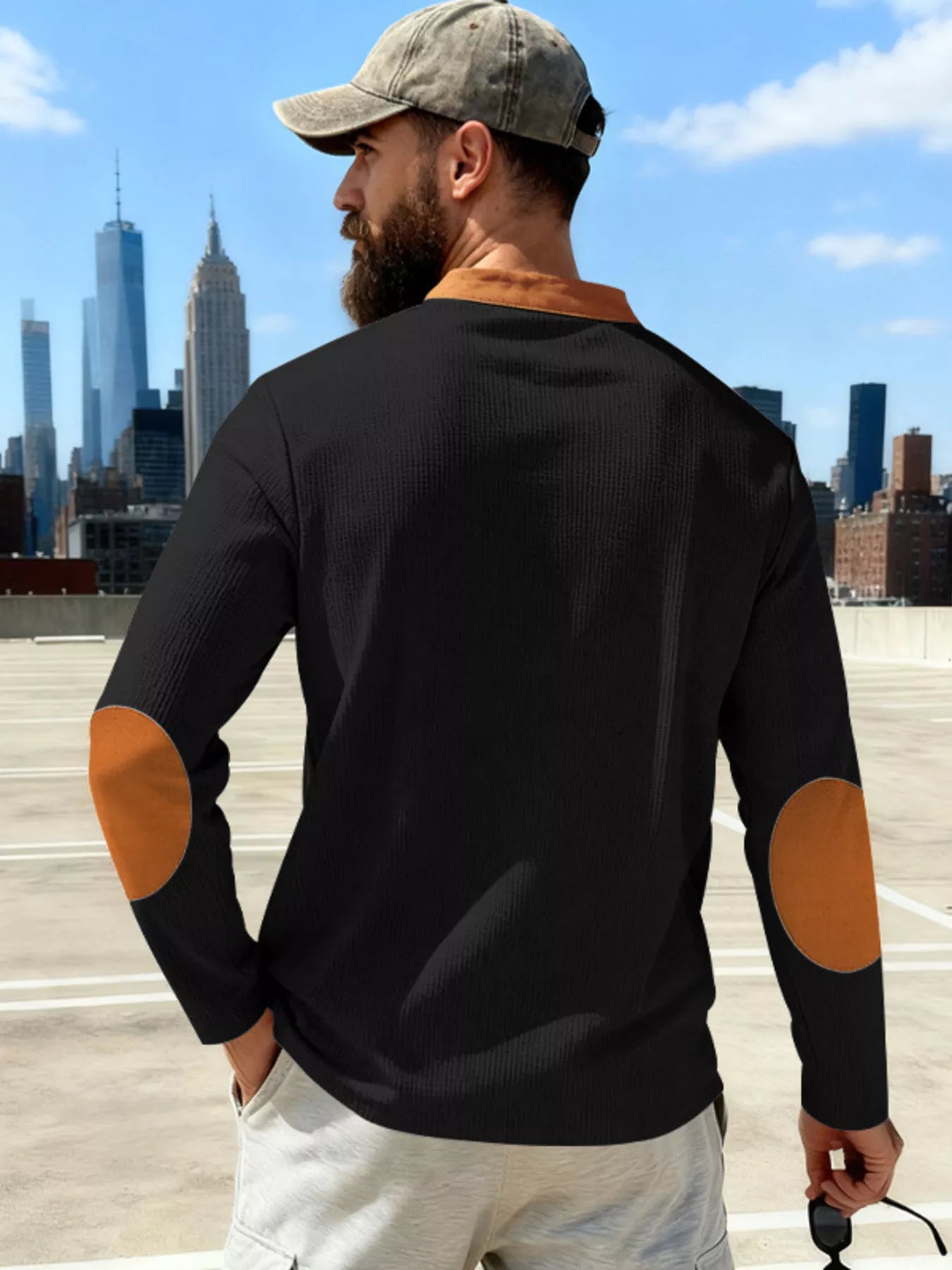 Men's Full Size Vintage Lace-Up Long Sleeve T-Shirt Plus Size