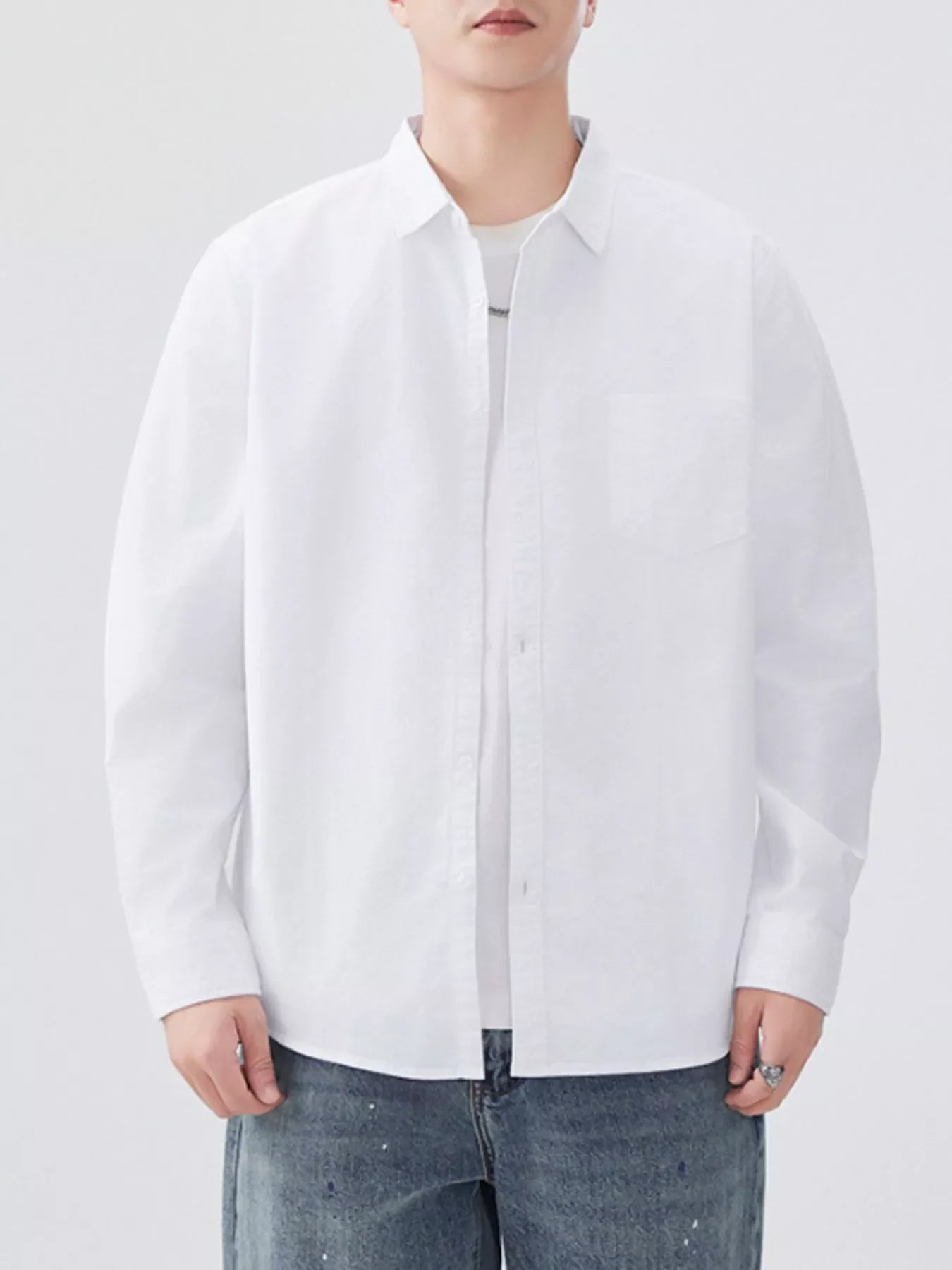 Men's Plus Size Button Up Long Sleeve Shirt