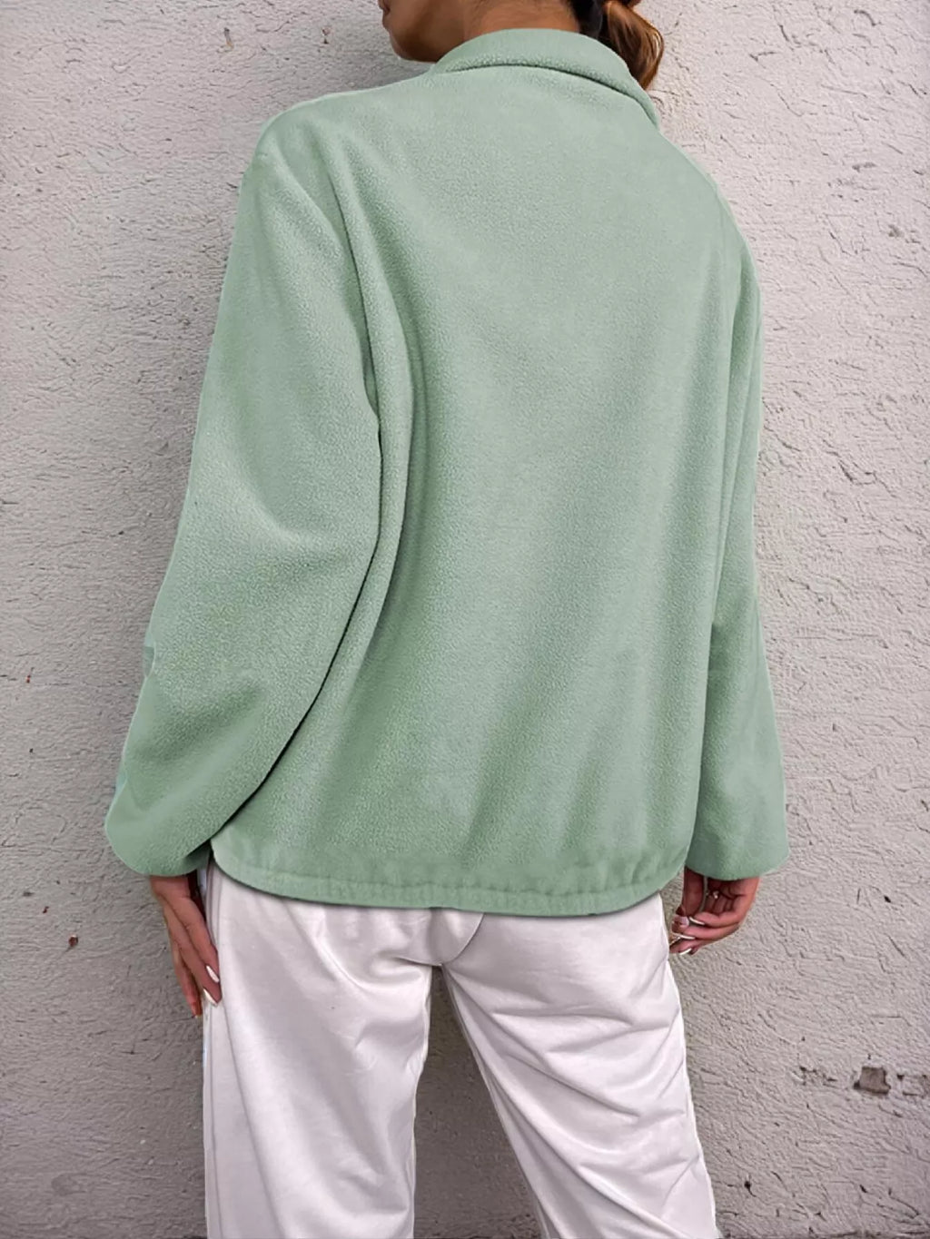 Half Zip Dropped Shoulder Sweatshirt